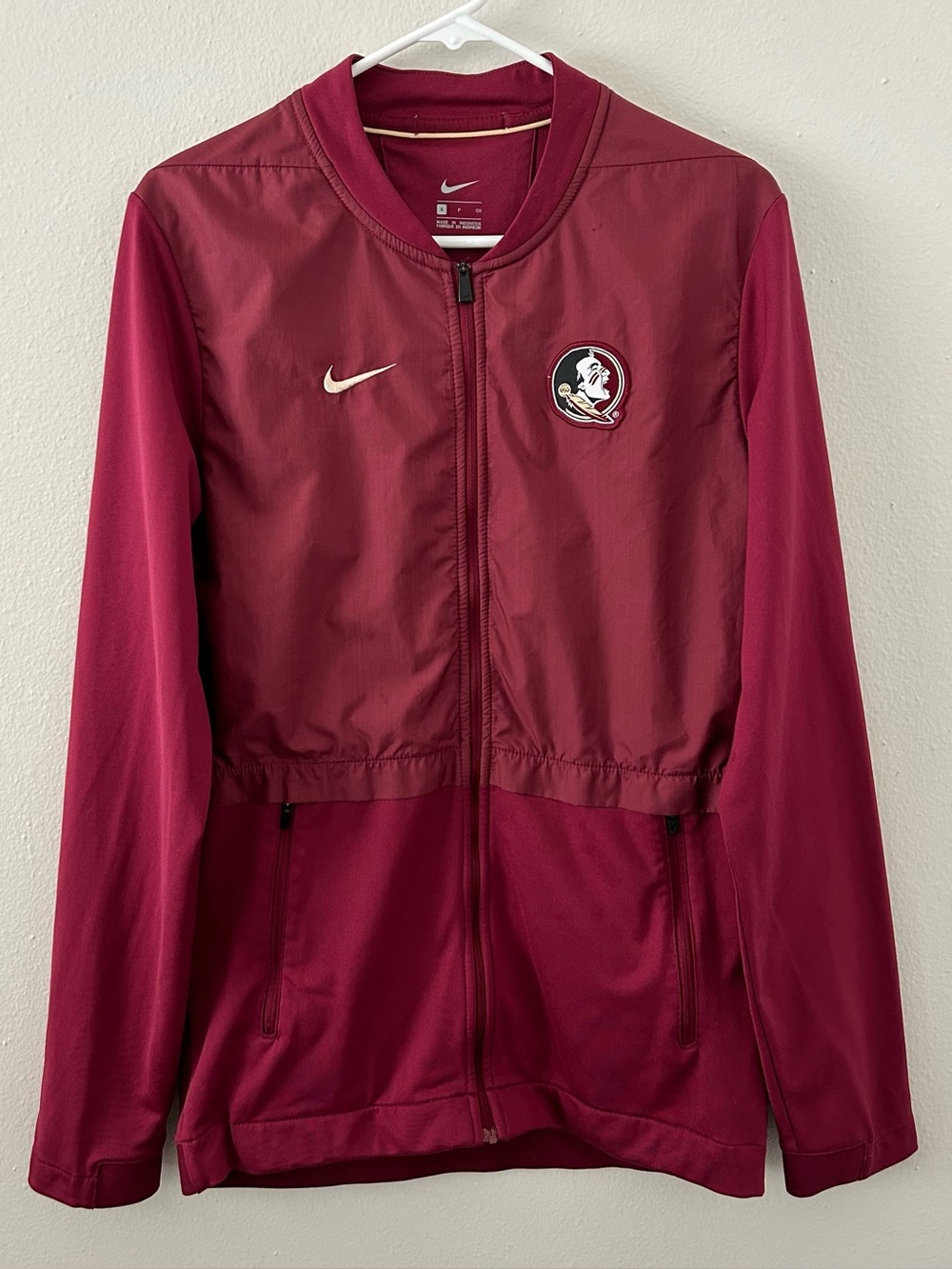 Nike Florida State FSU Full Zip Coaches Sideline Hybrid Jacket Size S Seminoles